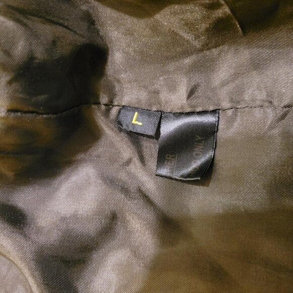 Brown Genuine Leather Sleek Ladies Double Breasted Jacket, Size Large, - Picture 9 of 15